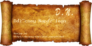 Décsey Napóleon névjegykártya